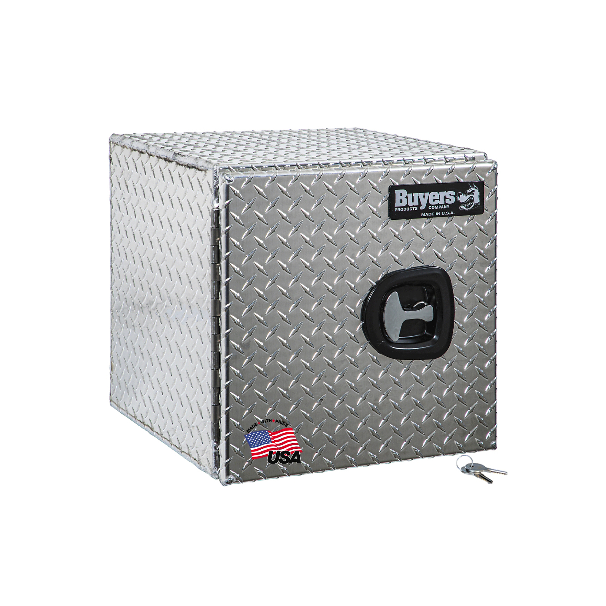 Buyers Products, 24x24x24 Single Door Underbody Truck Tool Job Storage Box, Width 24 in, Material Aluminum, Color Finish Diamond Plate Silver, Model# 1702225